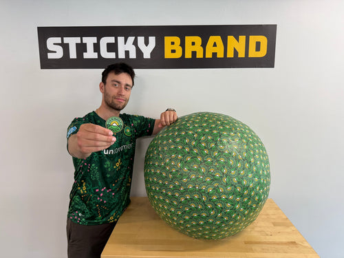 World largest ball of stickers vermont green fc soccer sticker 