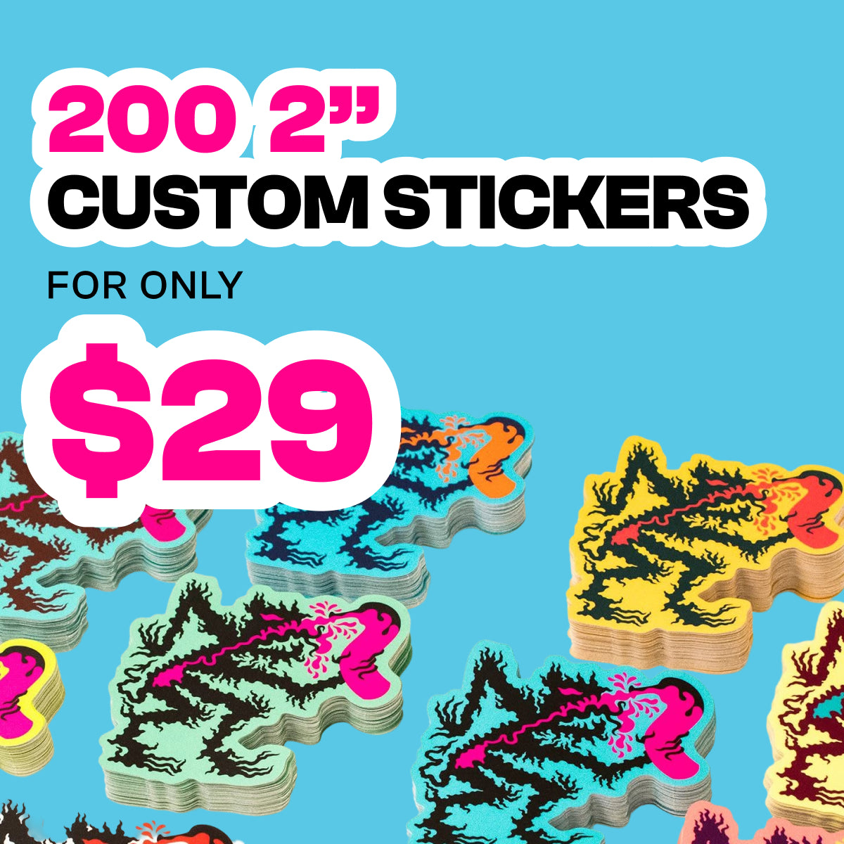 200 2" Custom Vinyl Stickers