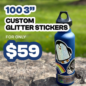 View detail for 100 3.0" Custom Glitter Stickers product