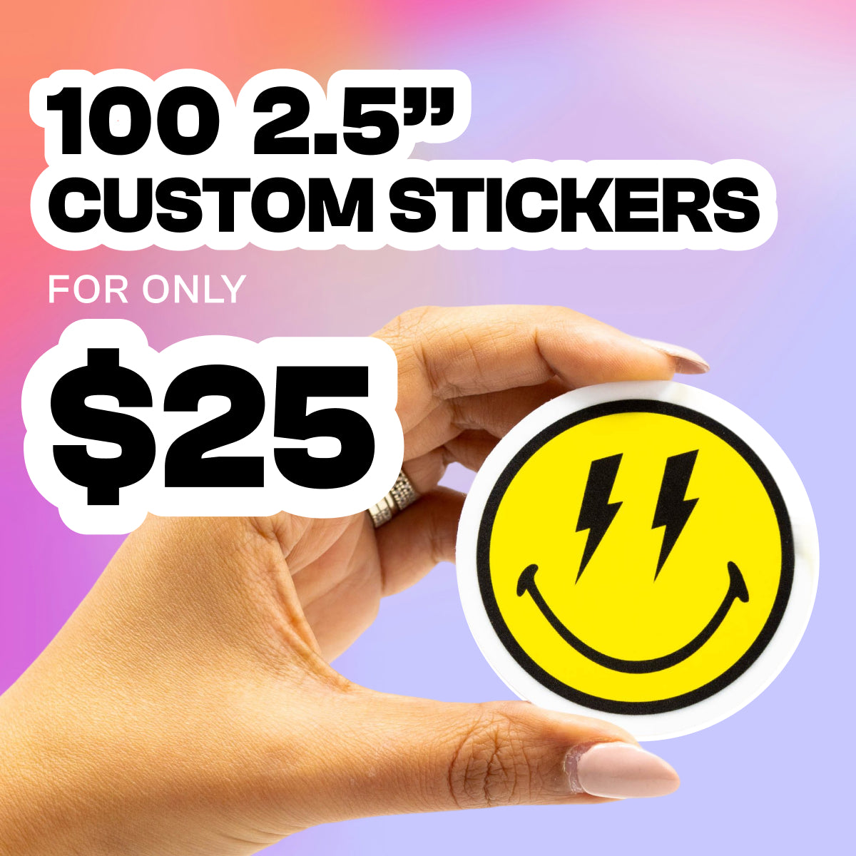 100 2.5" Custom Vinyl Stickers
