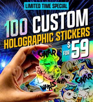 View detail for 100 3" Custom Holographic Stickers for $59 product