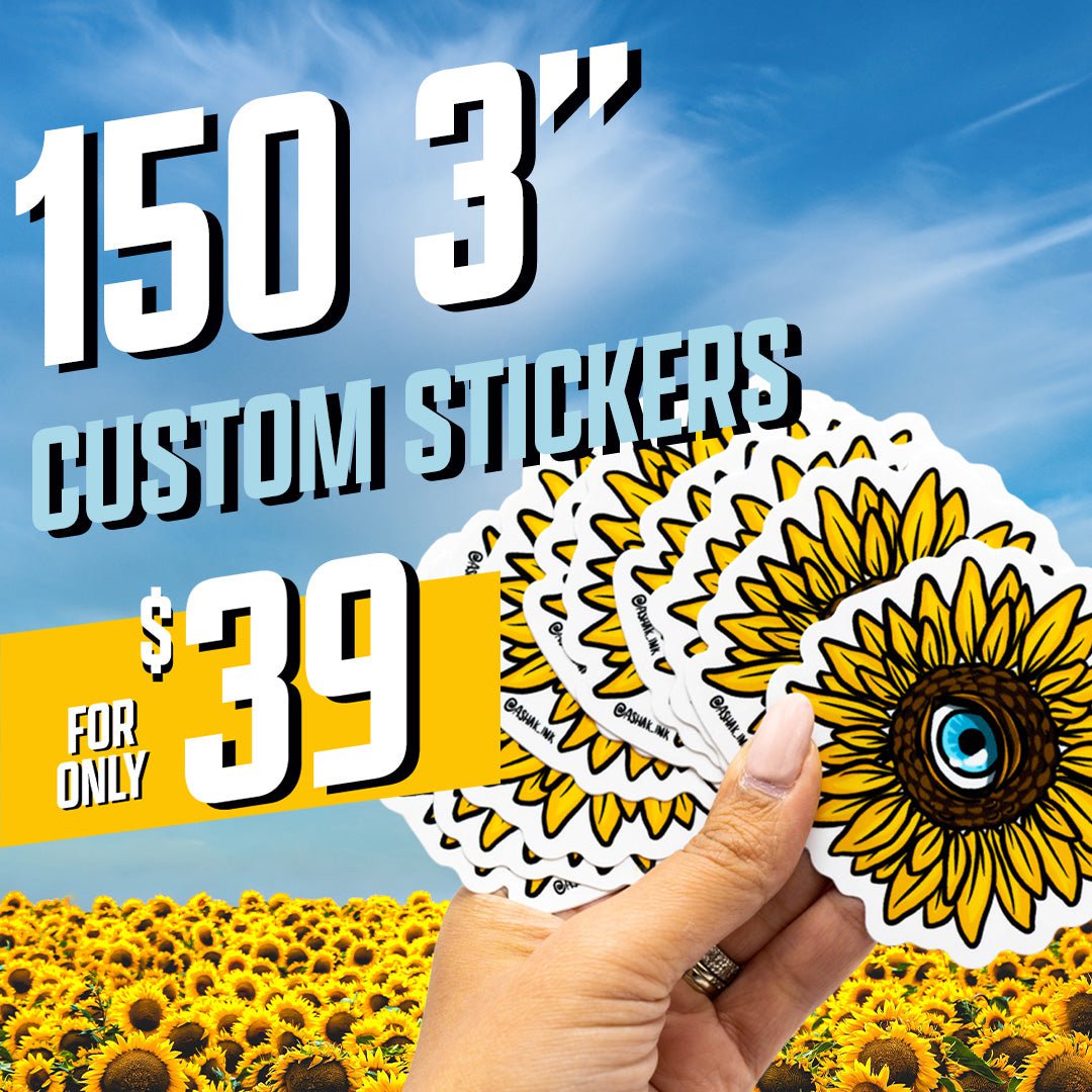 150 3" Custom Vinyl Stickers