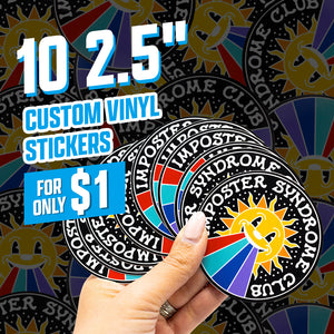 10 Custom Vinyl Stickers for $1