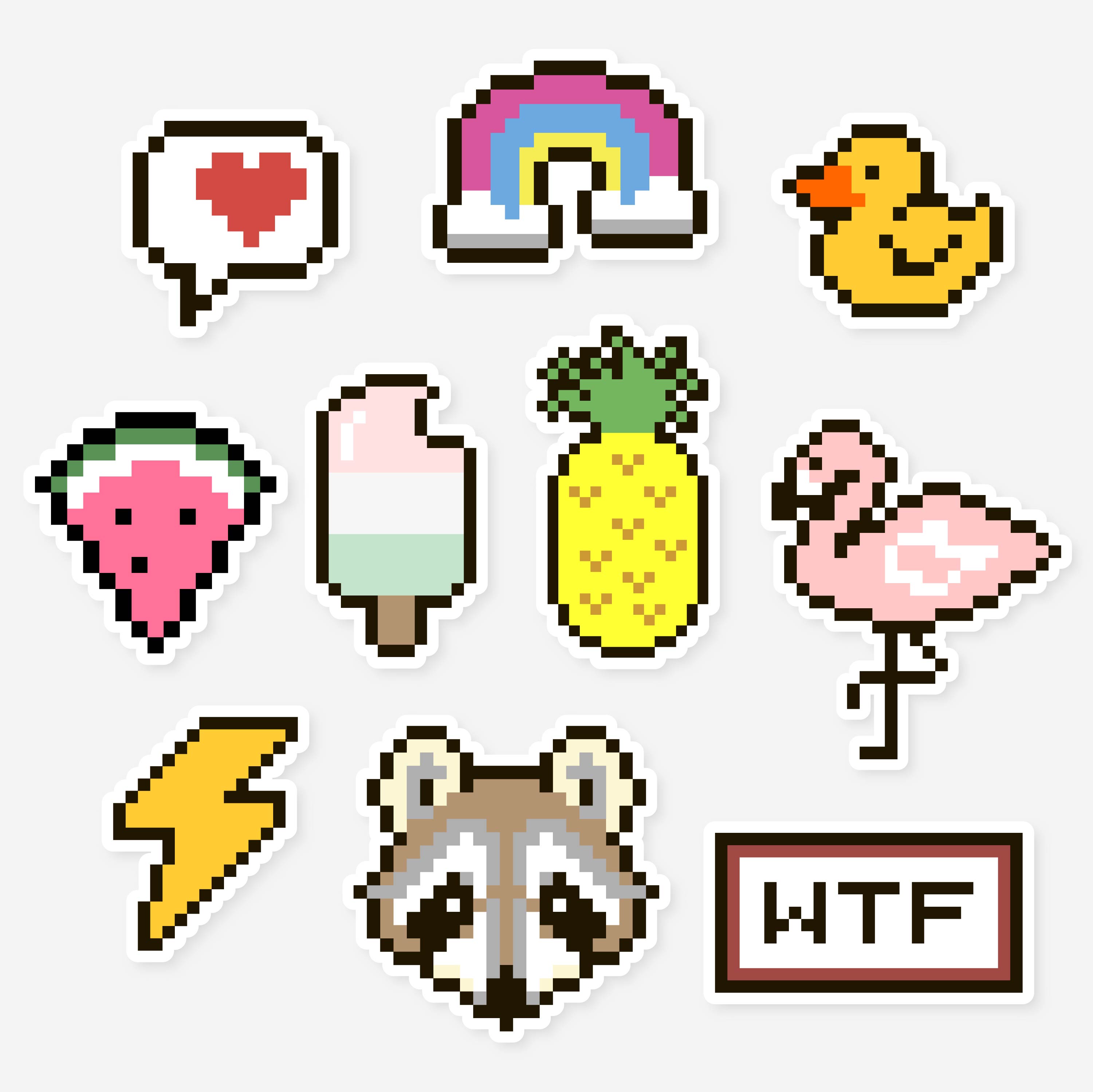 Emoticons #1 Sticker Pack 8-Bit