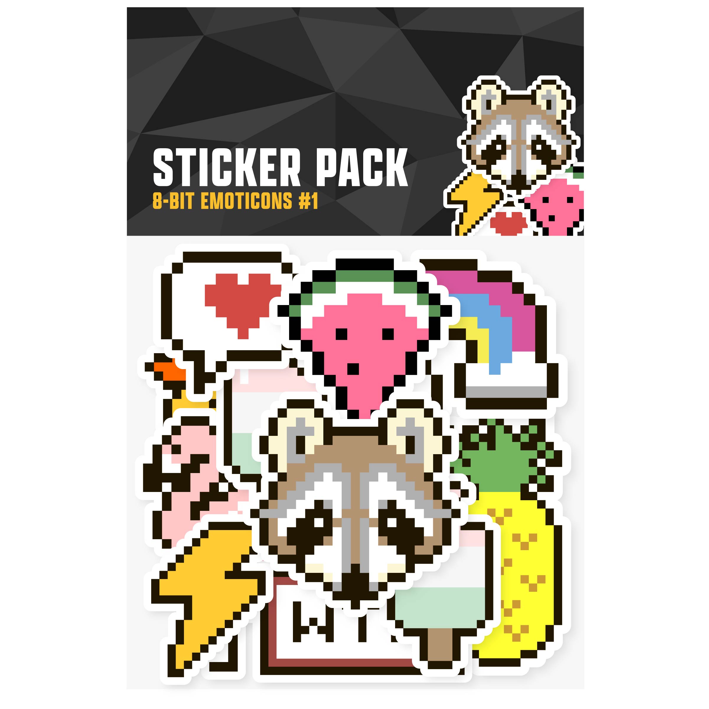 Emoticons #1 Sticker Pack 8-Bit