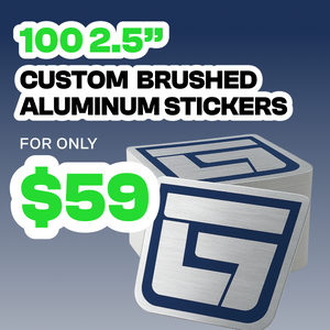 View detail for 100 2.5" Brushed Aluminum Stickers product