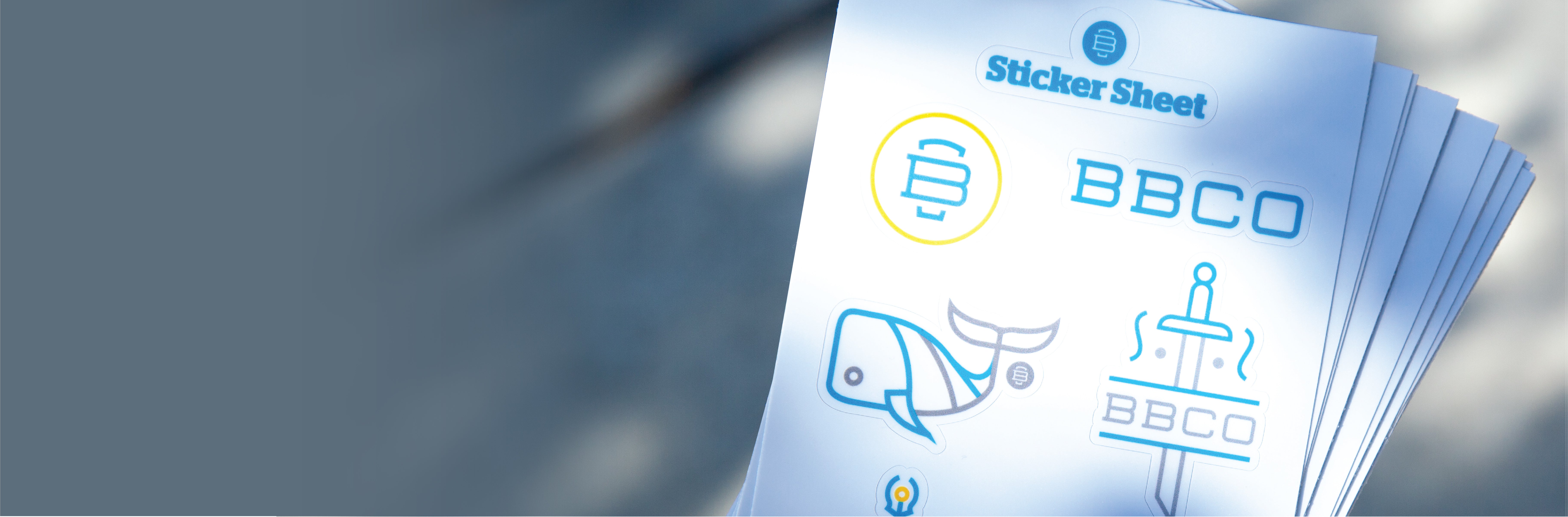 Sticky Brand Custom Sticker Sheets BBCO Banner Whale Scandinavian Design
