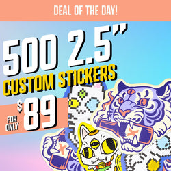 Bright promo graphic showing bold text reading Deal of the Day! and 500 2.5