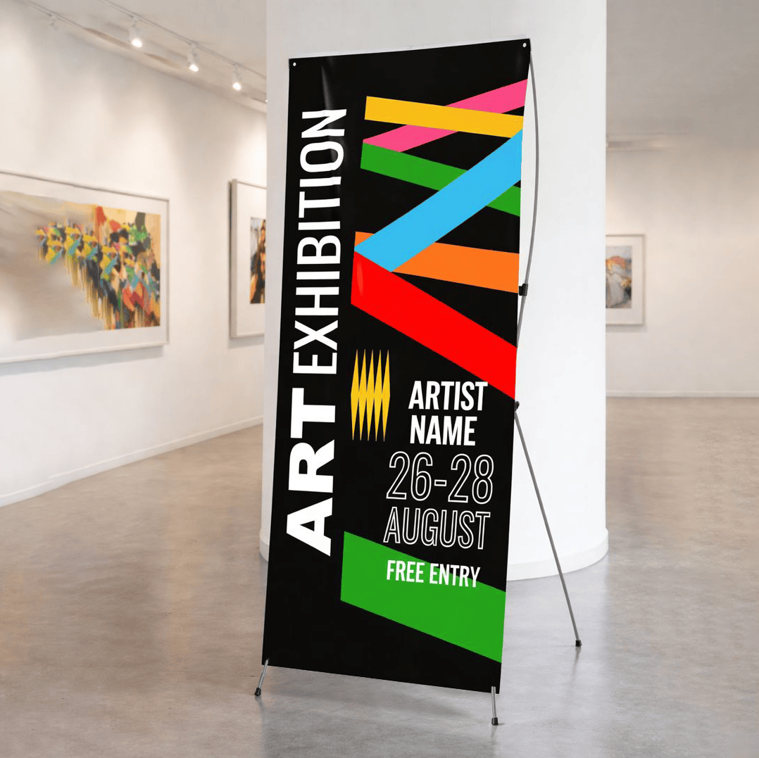 X-Banner Stand with Custom Printed Banner