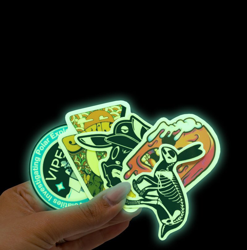 Diy glow in the dark stickers without double sided tape??