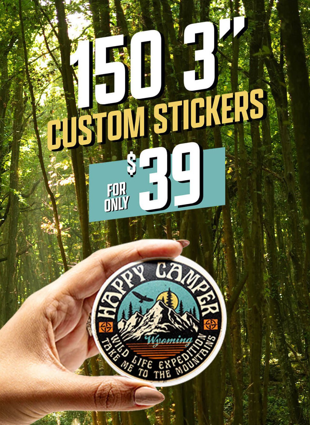 Custom 3 Vinyl Stickers - Sticky Brand