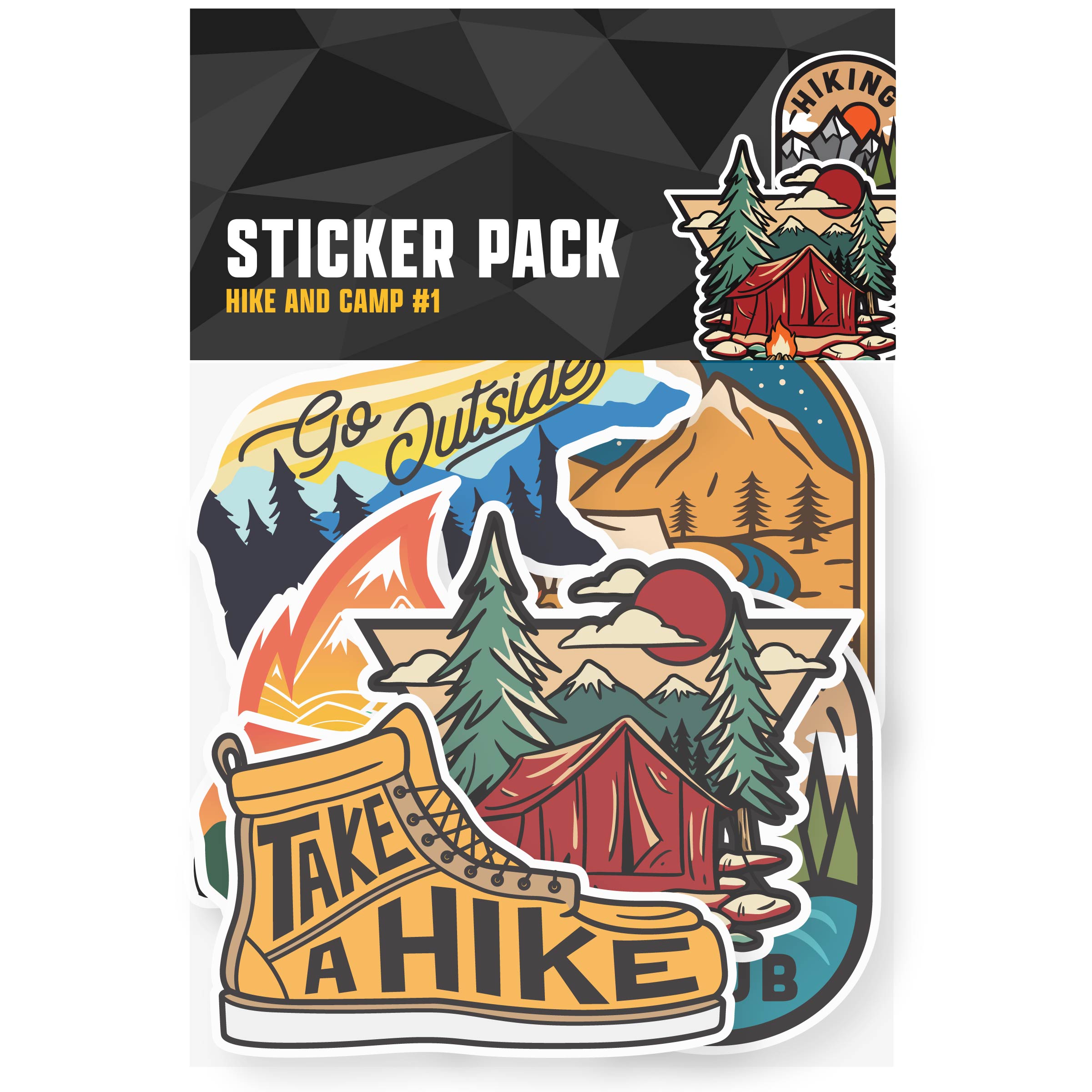 tent sticker Hike and Camp Sticker Pack