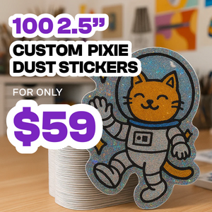 View detail for 100 2.5" Custom Pixie Dust Stickers product