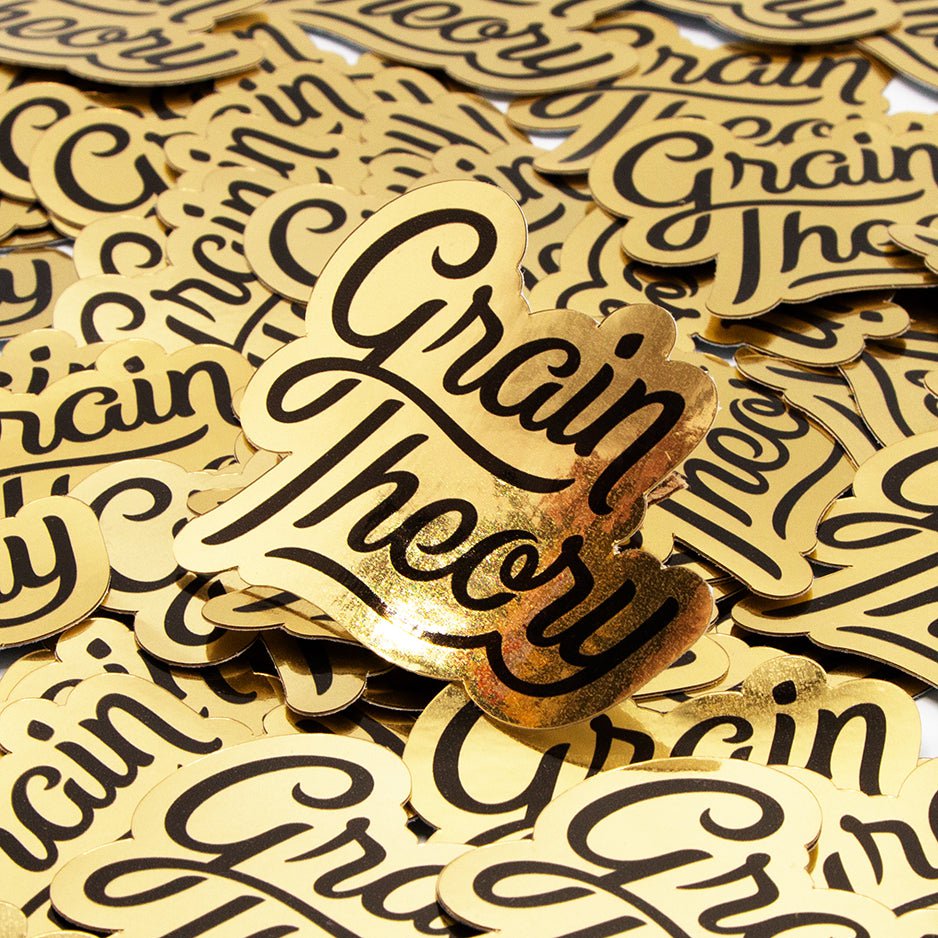 Metallic Gold Vinyl Stickers Custom Sticky Brand Grain Theory