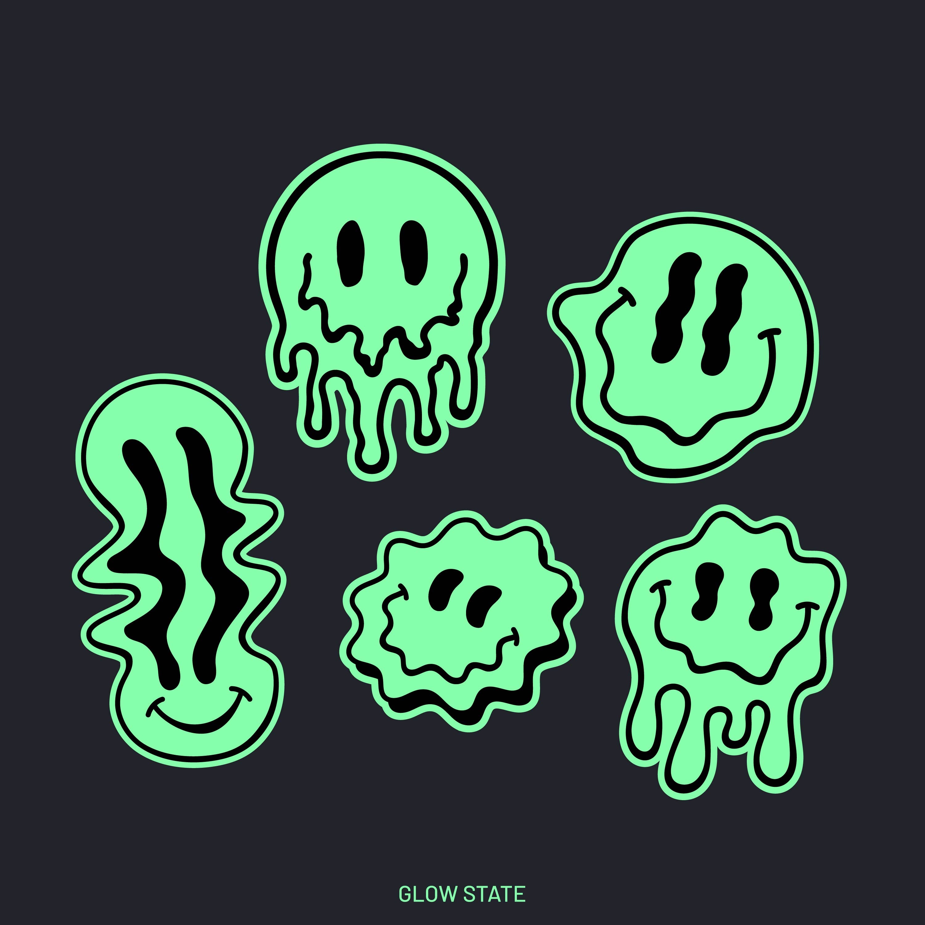 Glow in the Dark Smiling Faces Sticker Pack