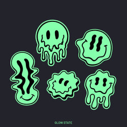 Glow in the Dark Smiling Faces Sticker Pack