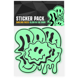 Glow in the Dark Smiling Faces Sticker Pack