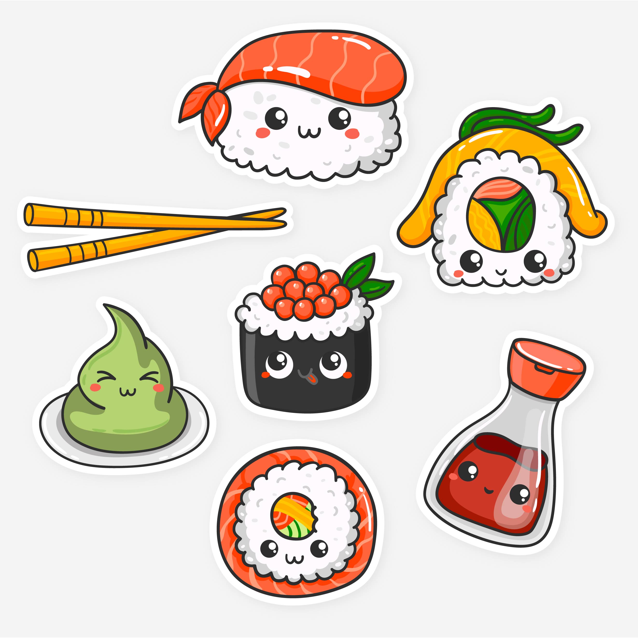 Sushi Kawaii Sticker Pack – Sticky Brand