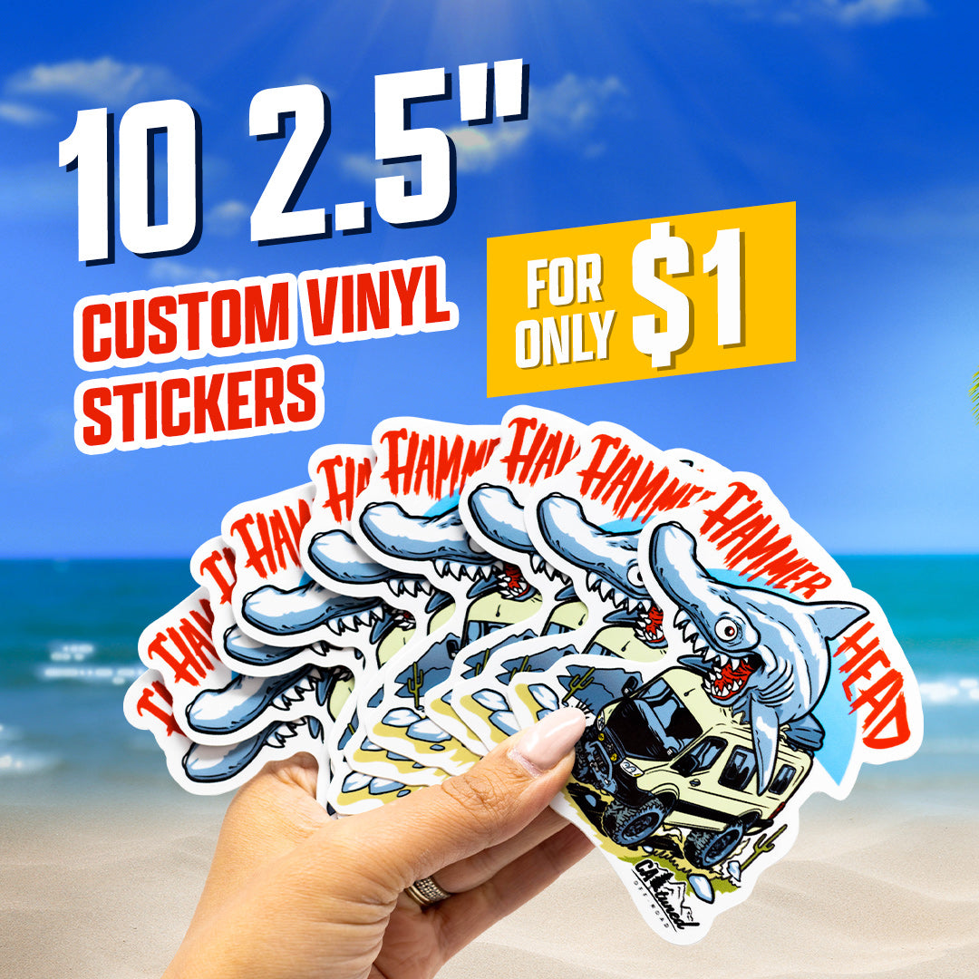 10 2.5" Customer Sticker Deal for $1 shark van ocean beach stickers