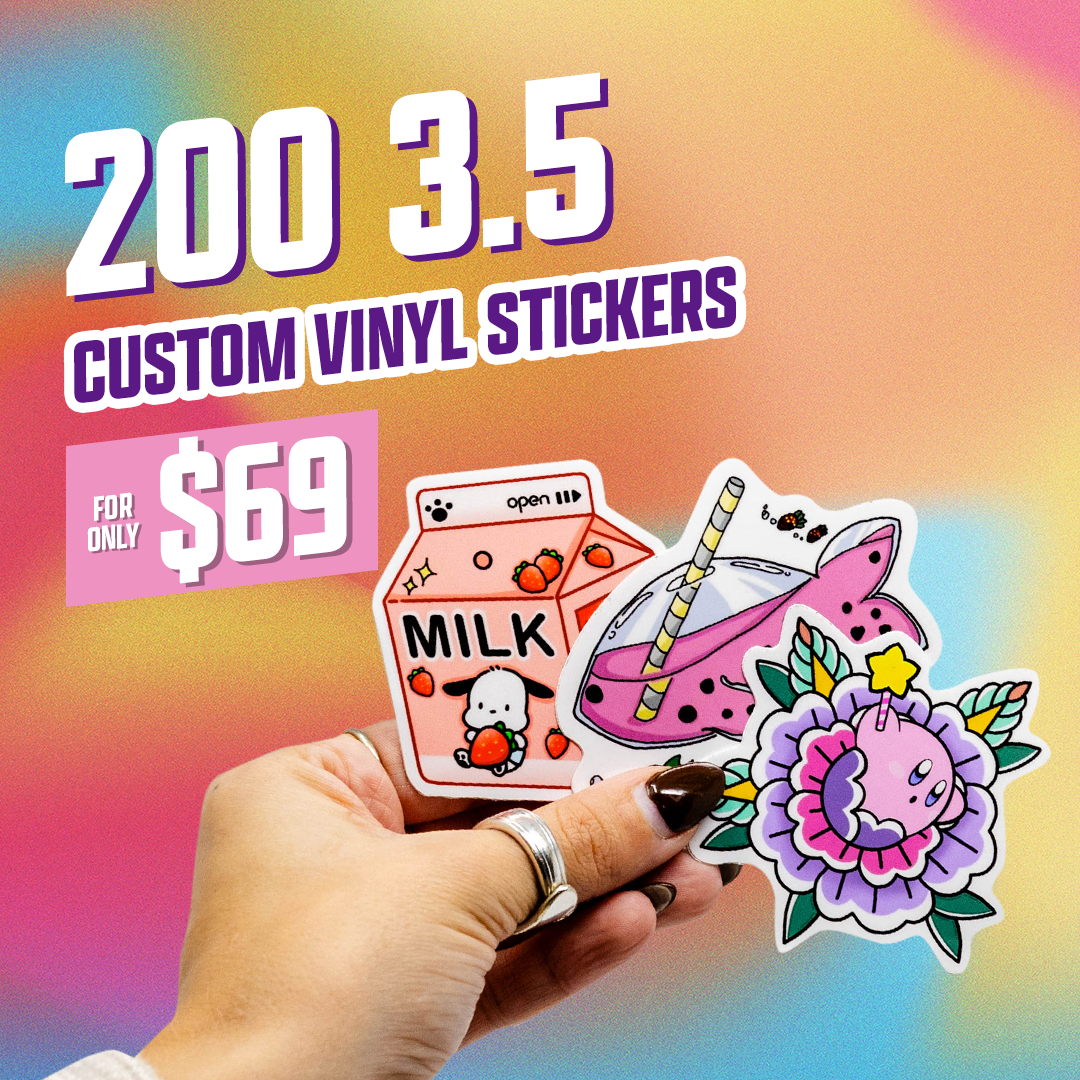 200 Custom 3.5" Vinyl Stickers