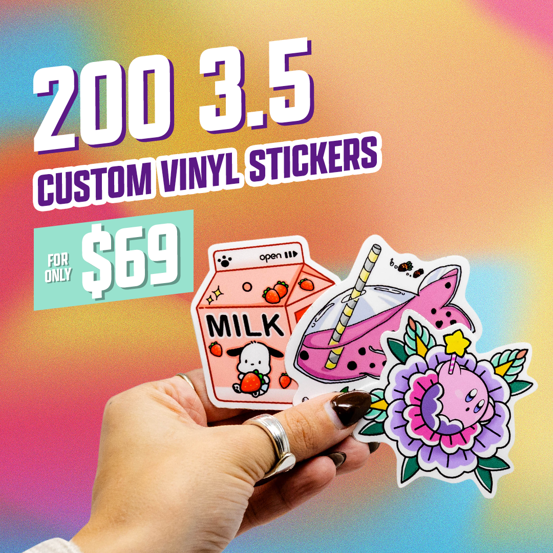 200 Custom 3.5" Vinyl Stickers