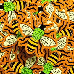 Festive orange bee custom vinyl stickers
