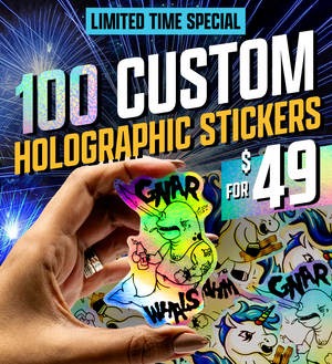 View detail for 100 3" Custom Holographic Stickers for $49 product