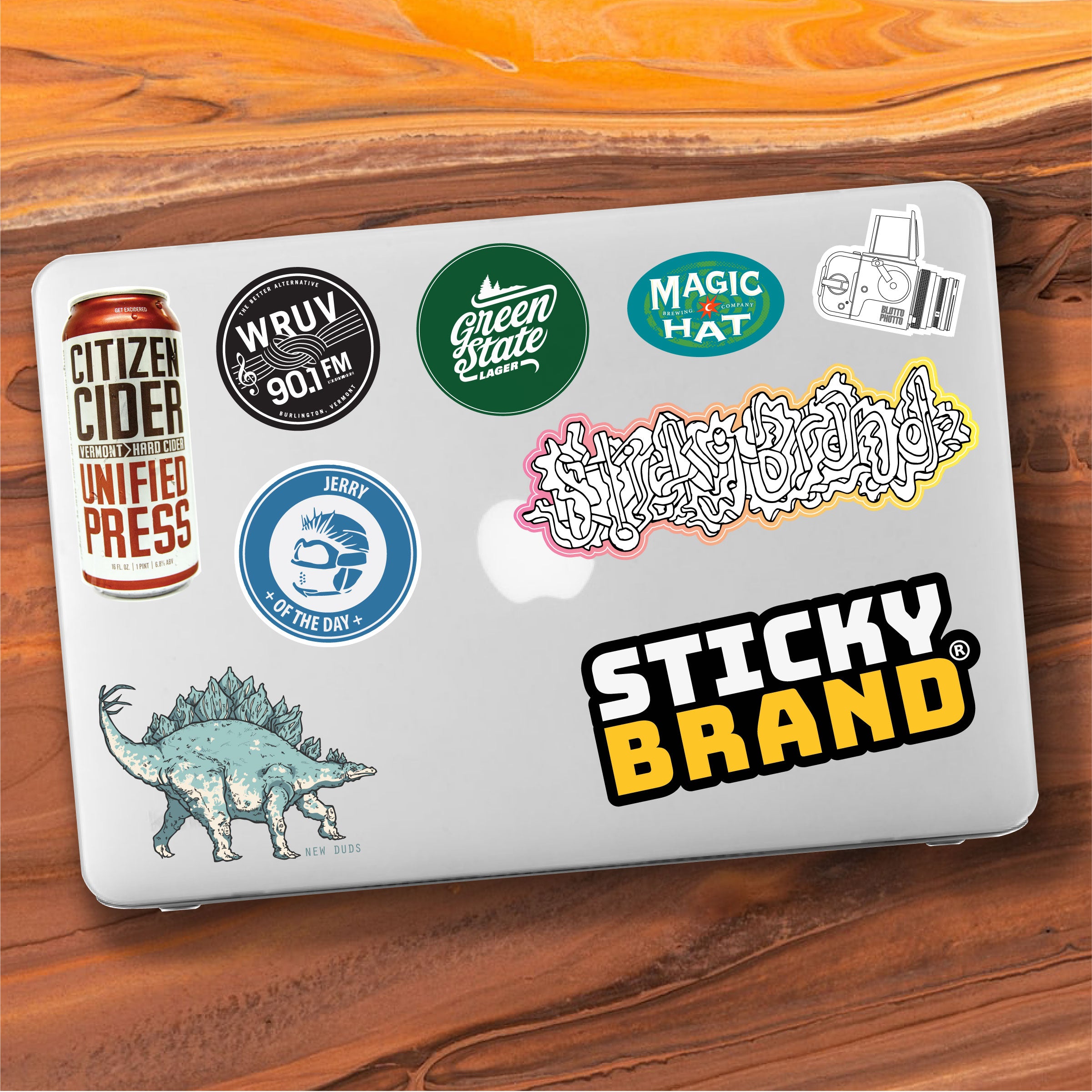Print some branded laptop stickers and hand them out to staff and