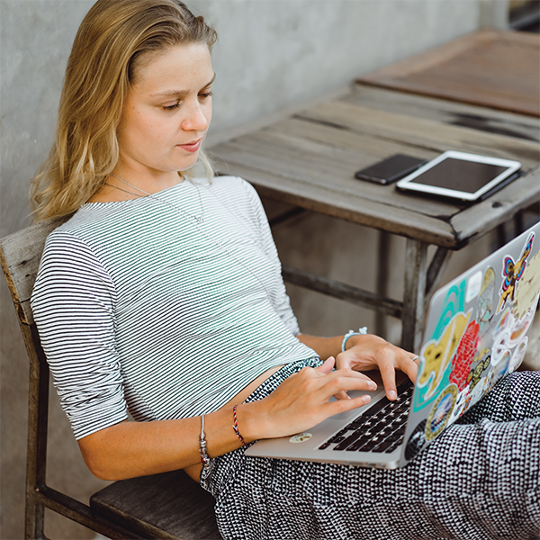    Girl with laptop stickers - creative custom laptop decals