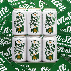 Green State Lager Beer Stickers and brewery labels