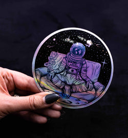 Iridescent Holographic Spaceman sticker