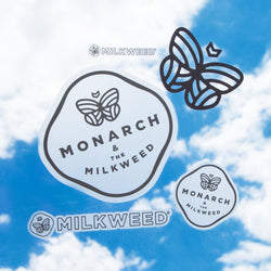 Monarch & The Milkweed custom clear stickers