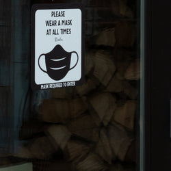 Mask mandate window sticker decal on a business's window