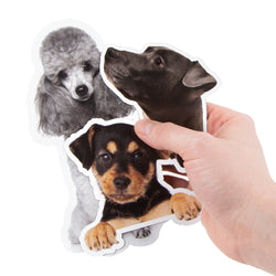 3 custom vinyl stickers of pet dogs