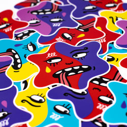 Dual colored face stickers